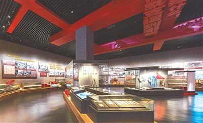 淮海战役纪念馆内人民群众支前展厅。 淮海战役纪念馆内人民群众支前展厅。